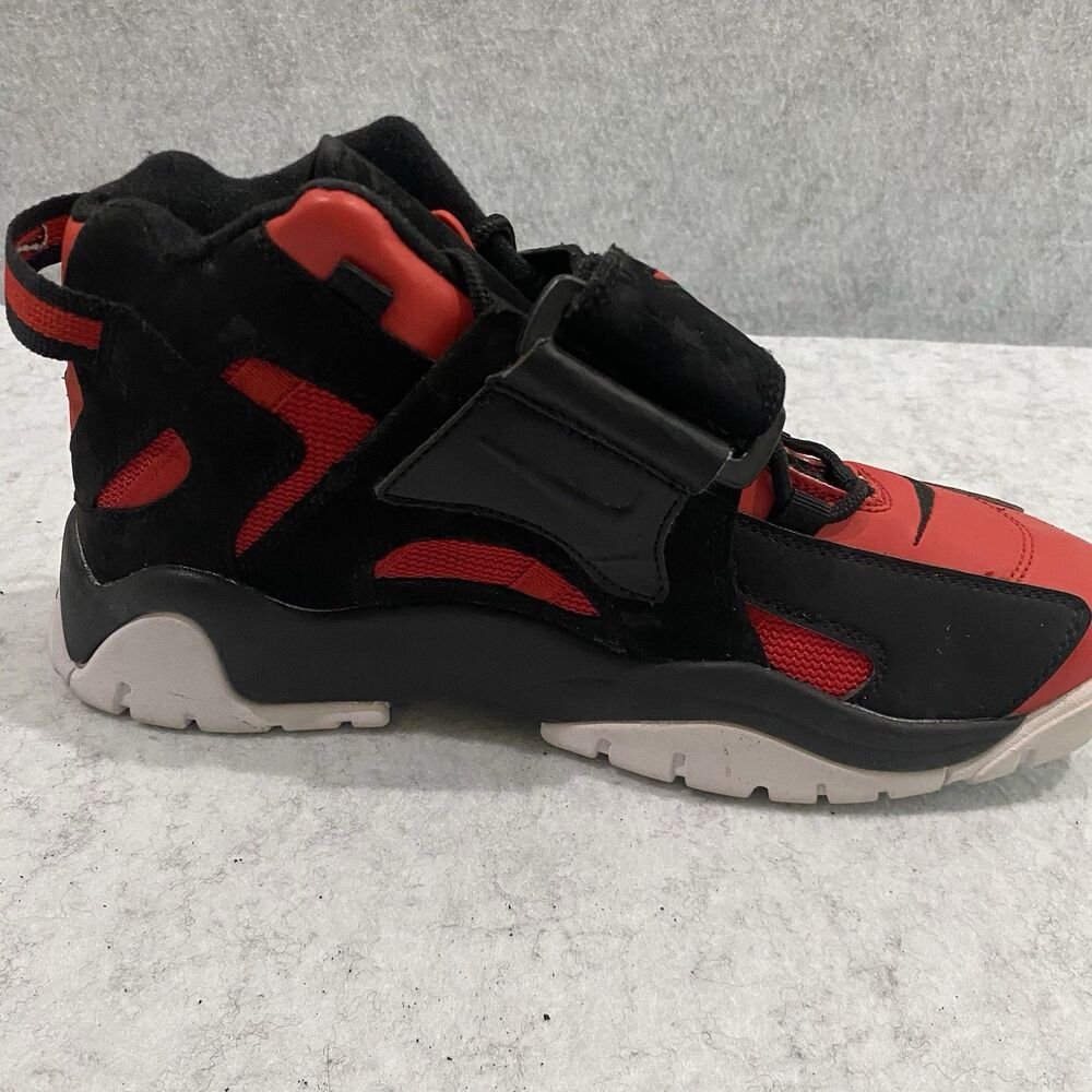 Nike Air Barrage Mid Black Red White Mens Size 10 Sneakers Basketball Shoes - Picture 8 of 12